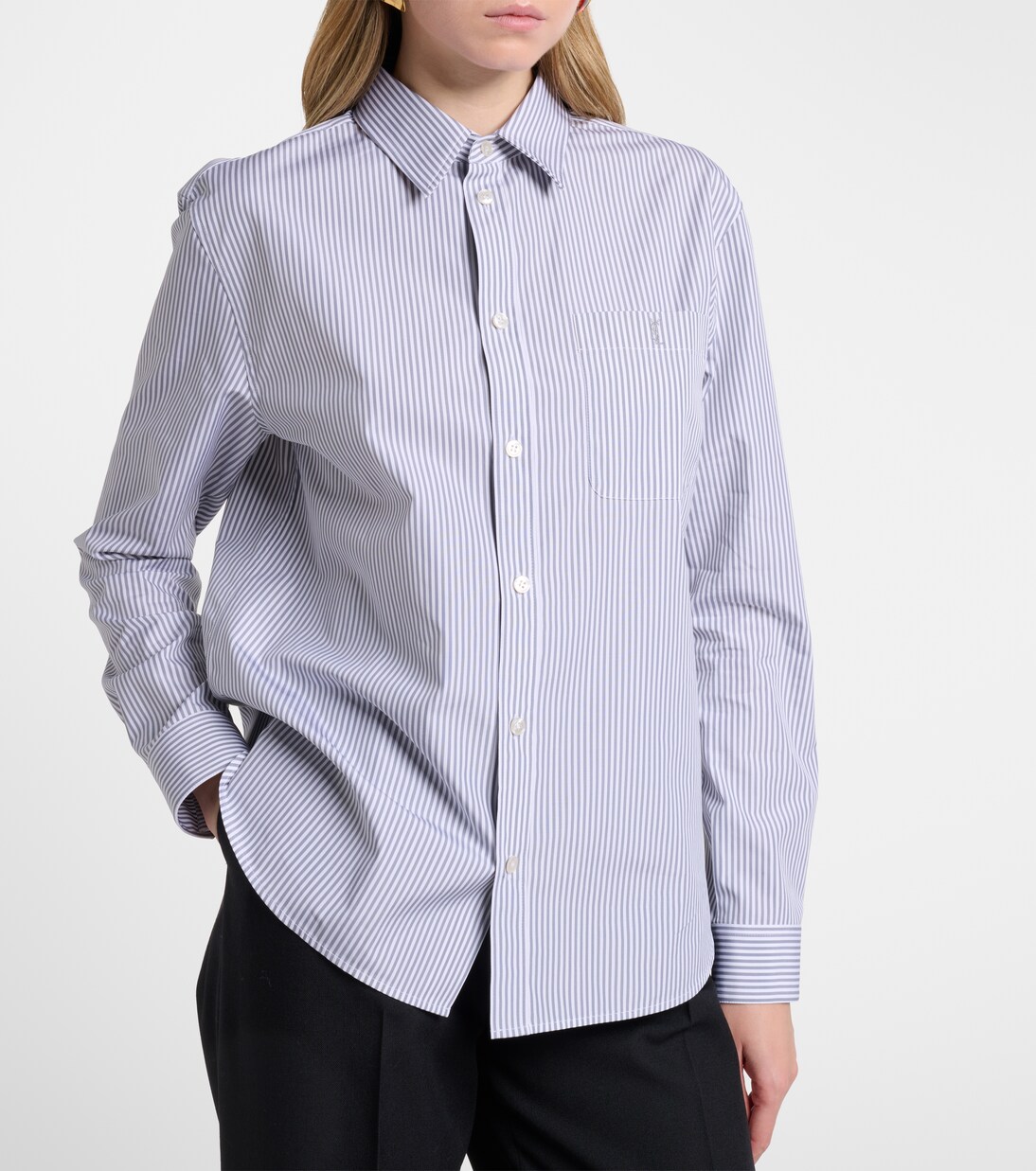 Striped cotton poplin shirt | Saint Laurent