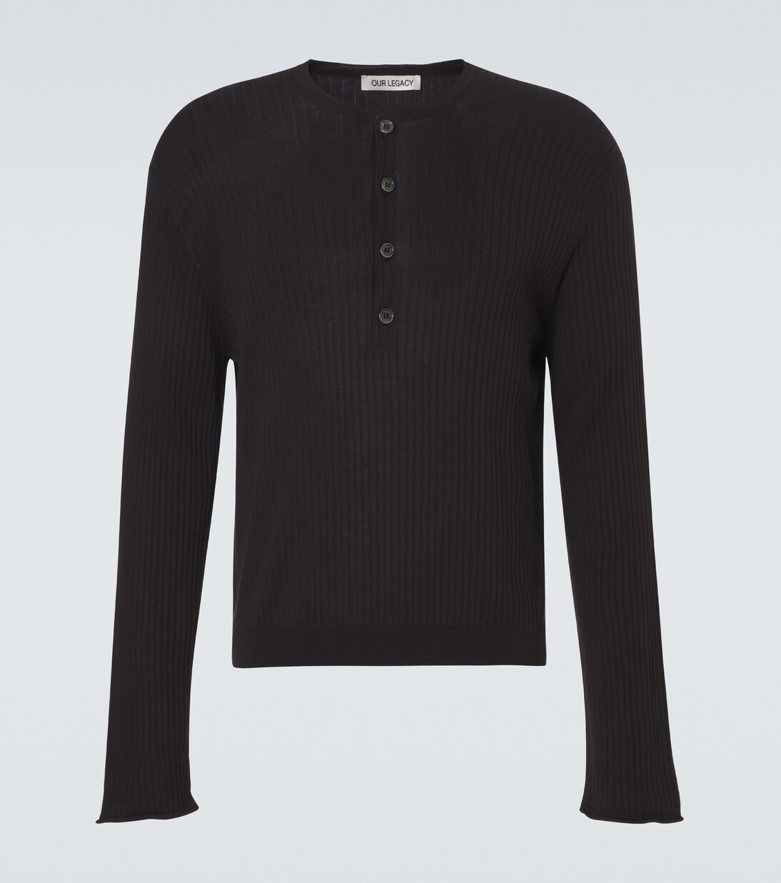 Pullover Fine Henley aus Baumwoll-Rippstrick | Our Legacy