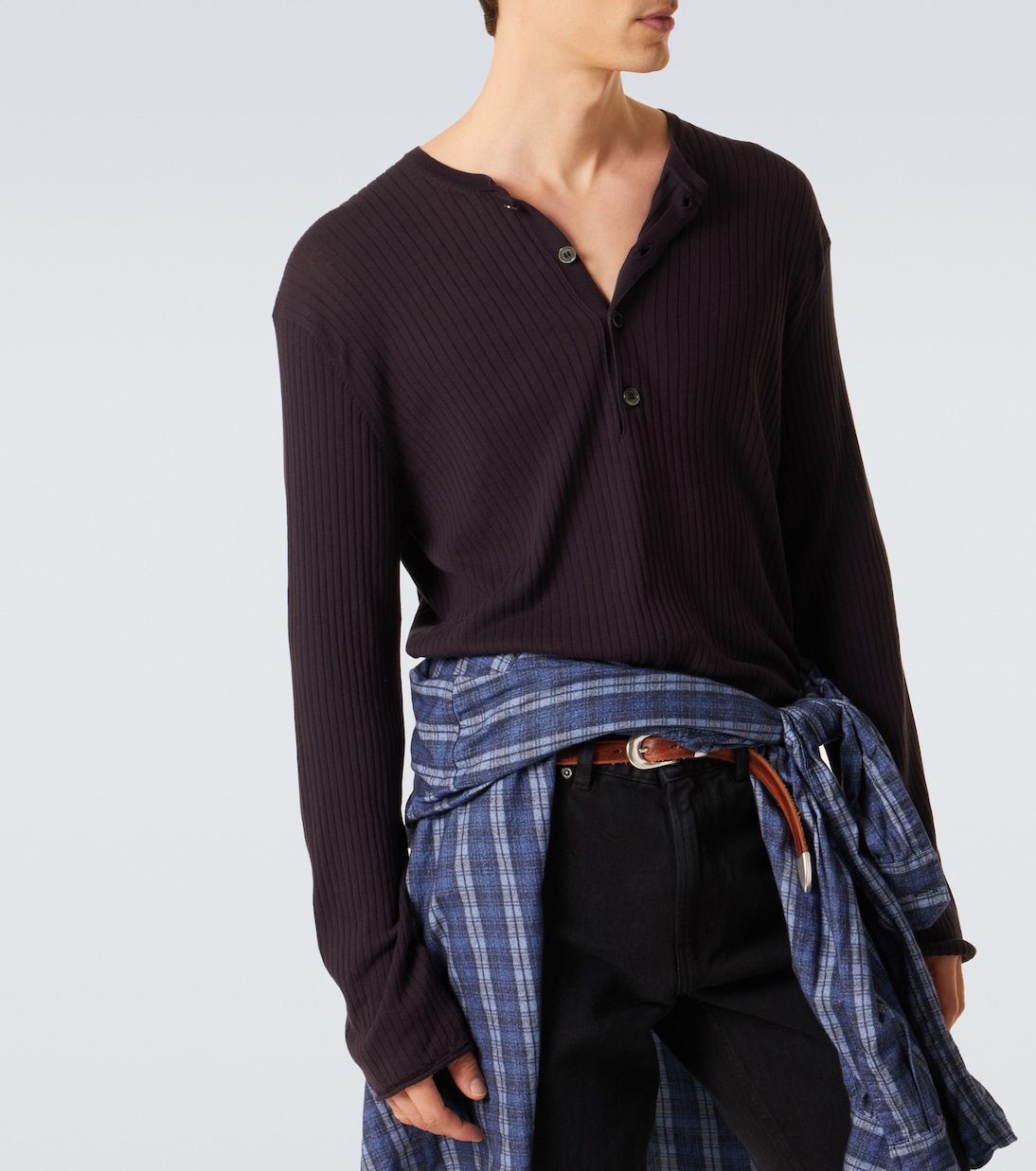 Pullover Fine Henley aus Baumwoll-Rippstrick | Our Legacy