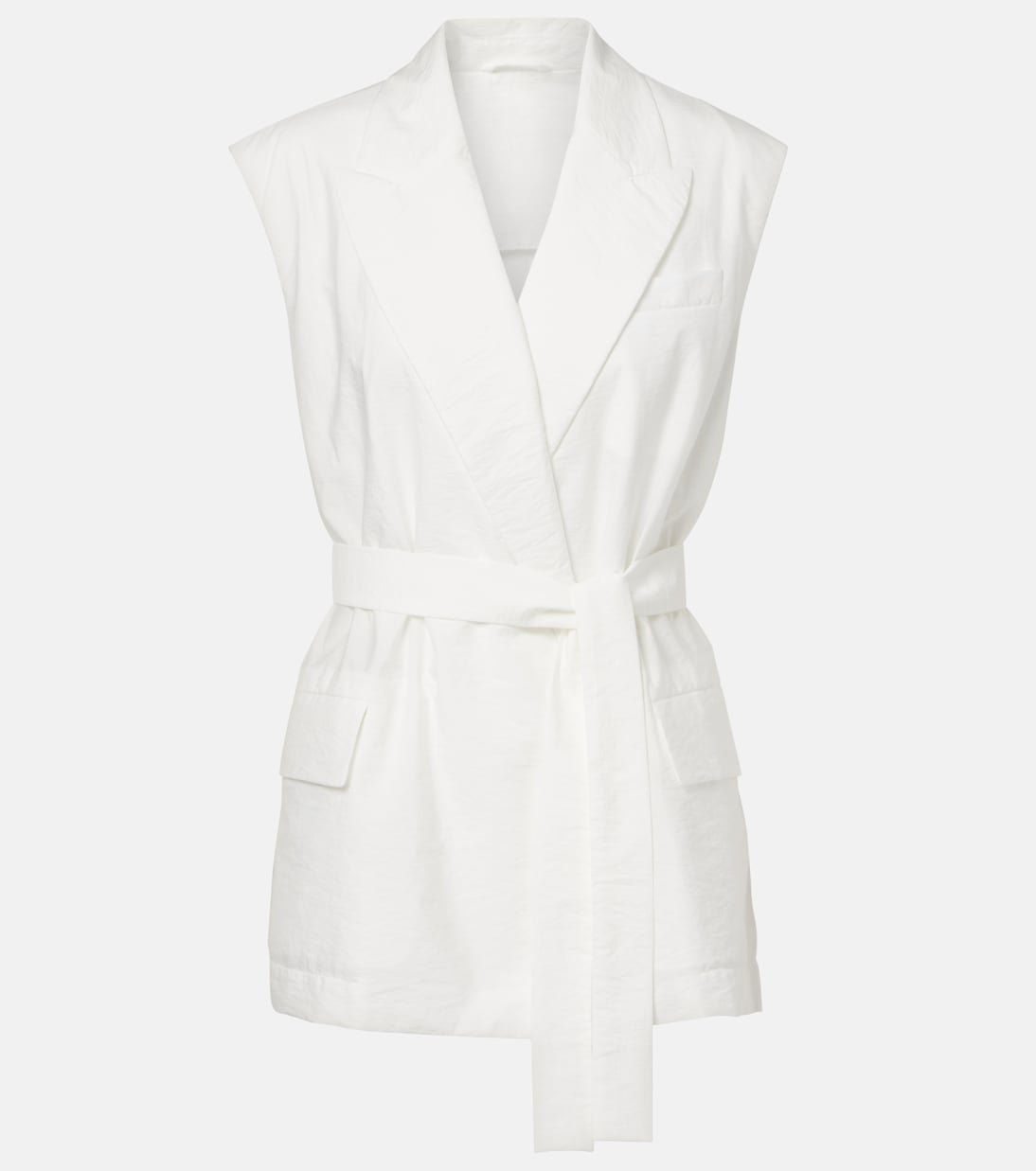 Belted cotton-blend vest | Brunello Cucinelli