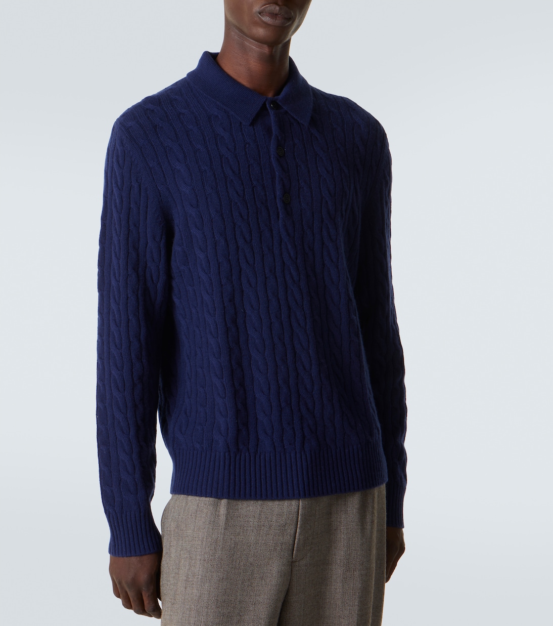 Cable-knit cashmere polo sweater | Arch4
