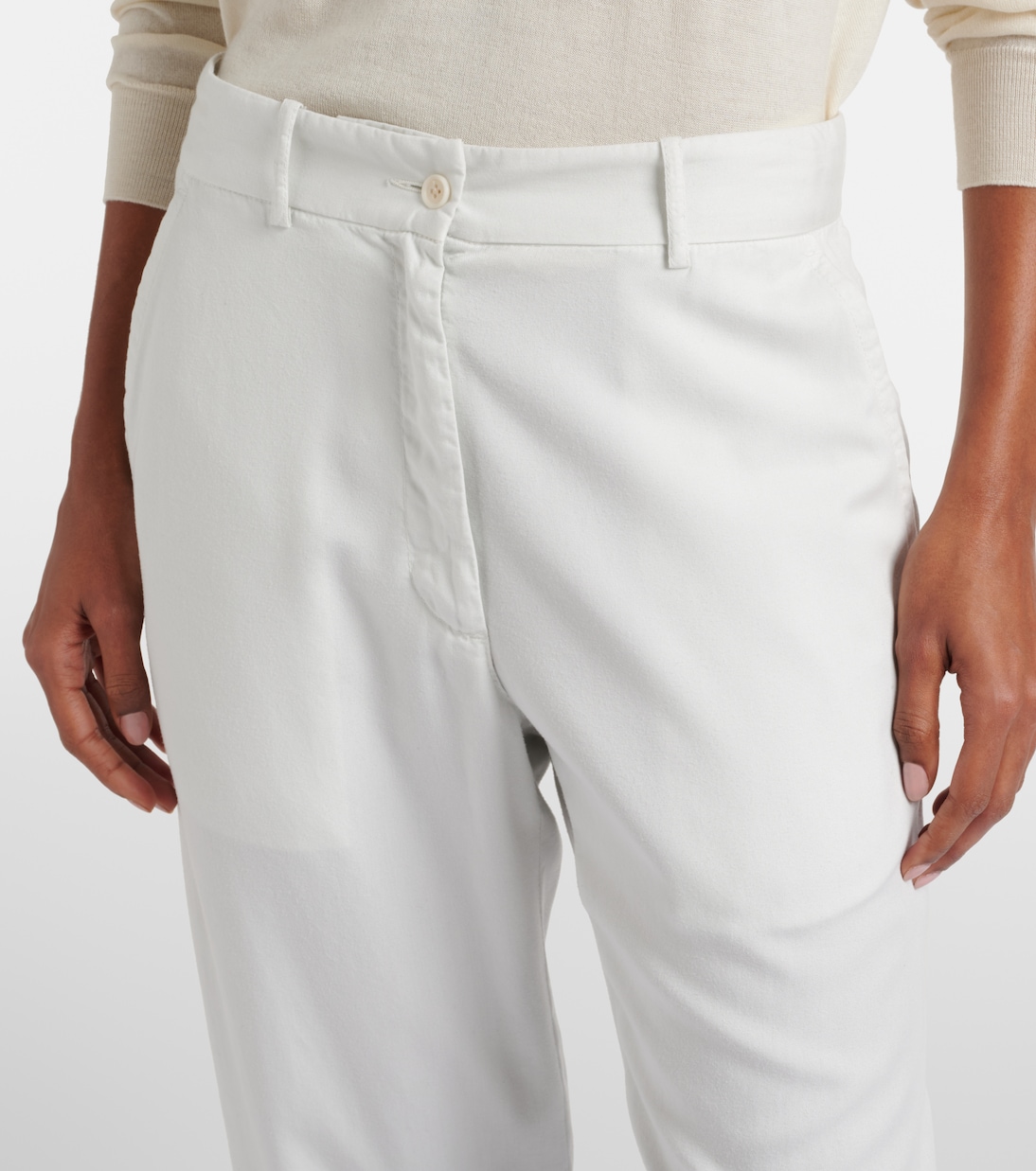 Cotton cropped straight pants | The Row