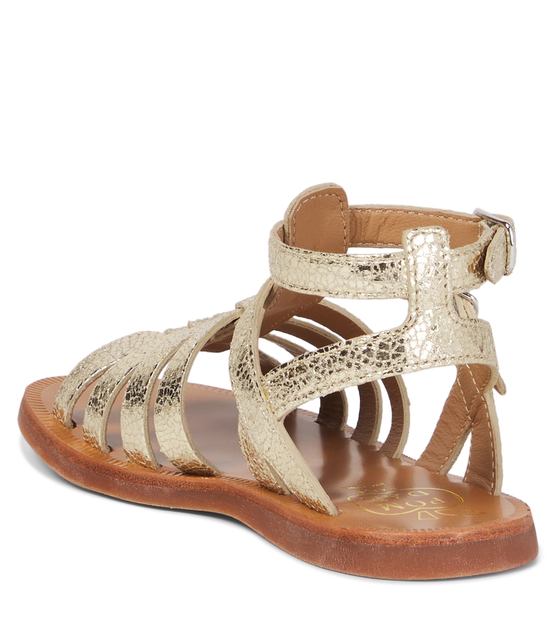 Sandales en cuir métallisé | Pom d'Api
