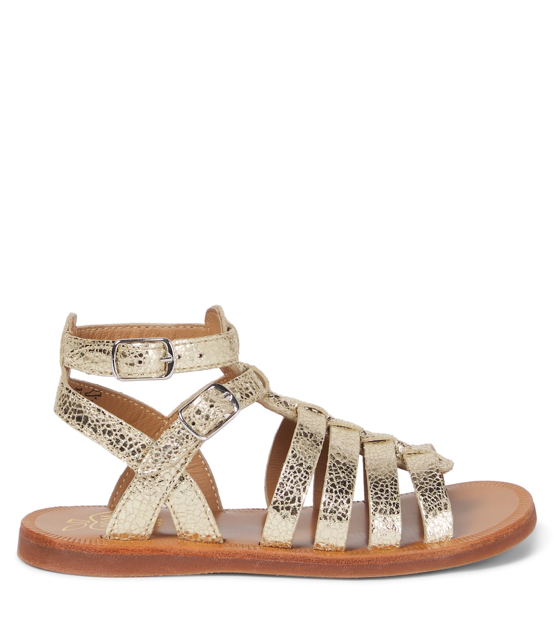 Sandales en cuir métallisé | Pom d'Api