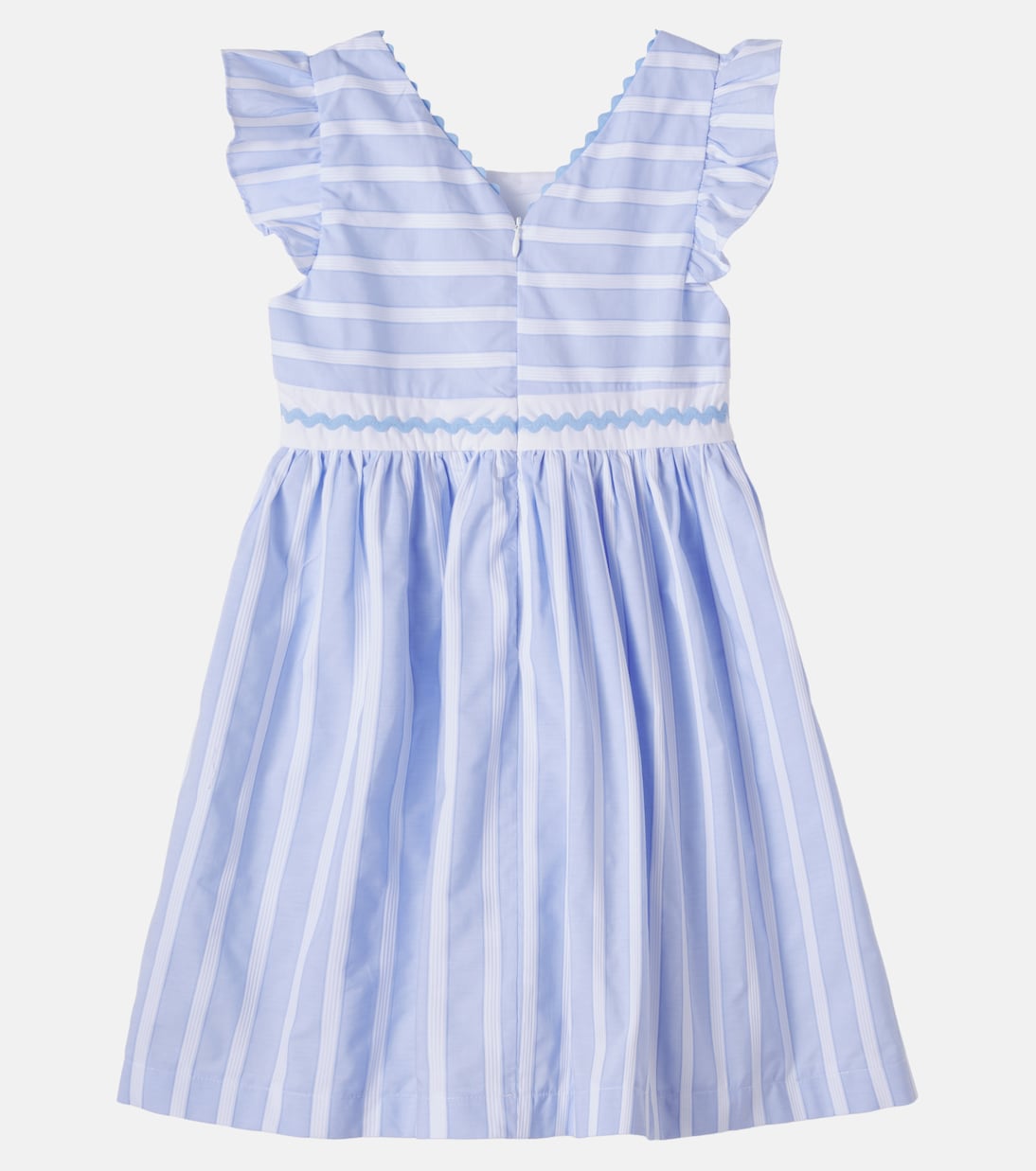 Embroidered striped cotton poplin dress | Patachou