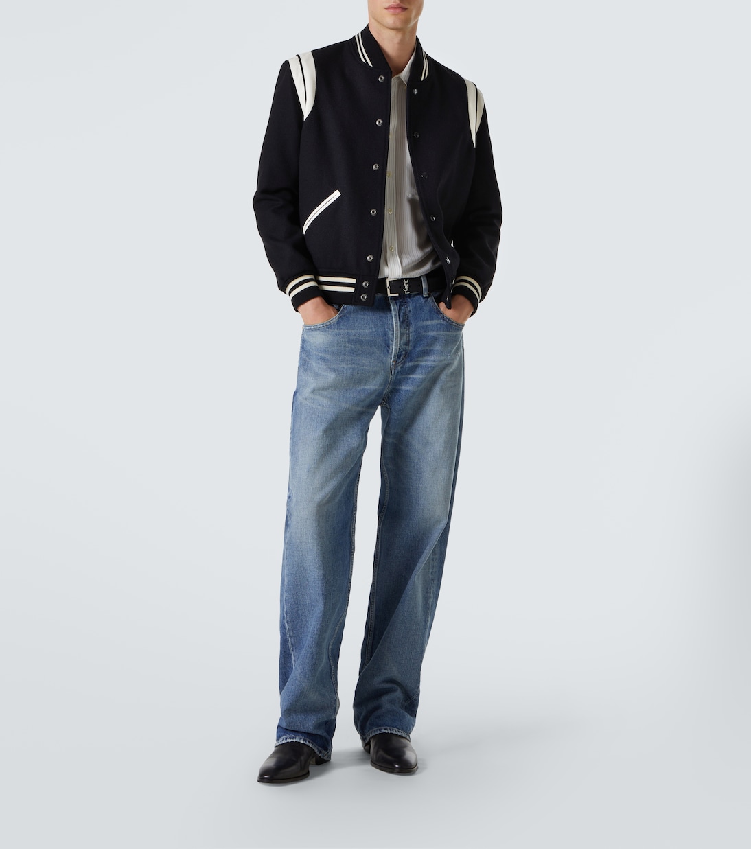 Saint laurent black teddy jacket hotsell