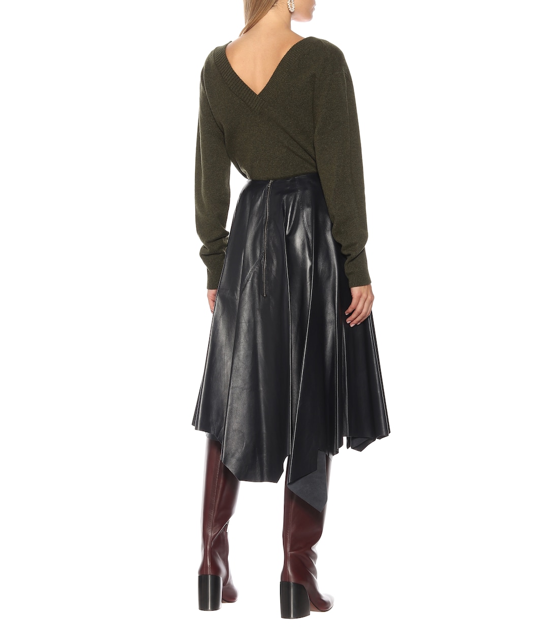 Leather midi skirt | Marni