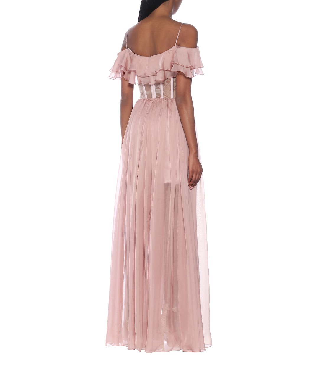 Off-Shoulder-Robe aus Seide | Rasario