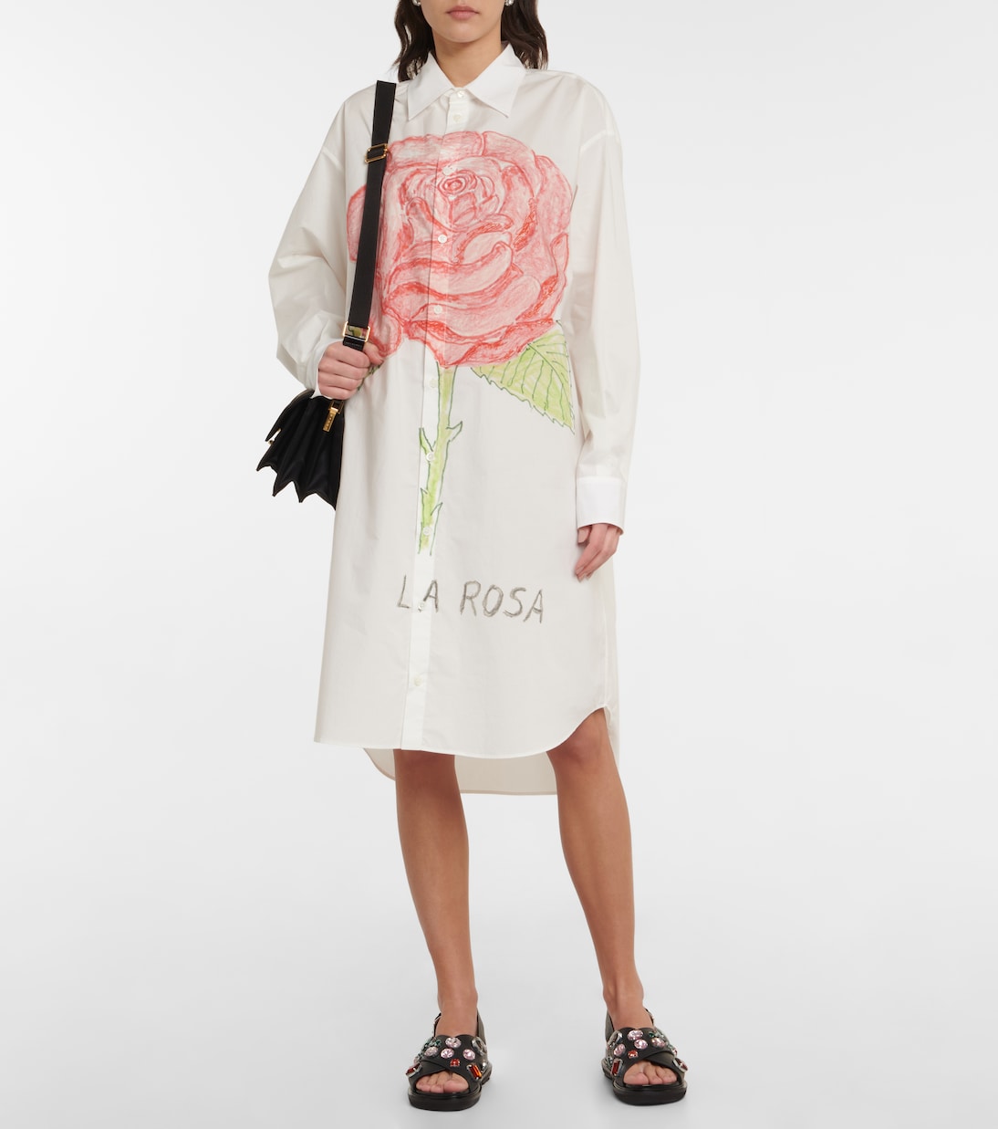 Bedrucktes Kleid aus Baumwollpopeline | Marni