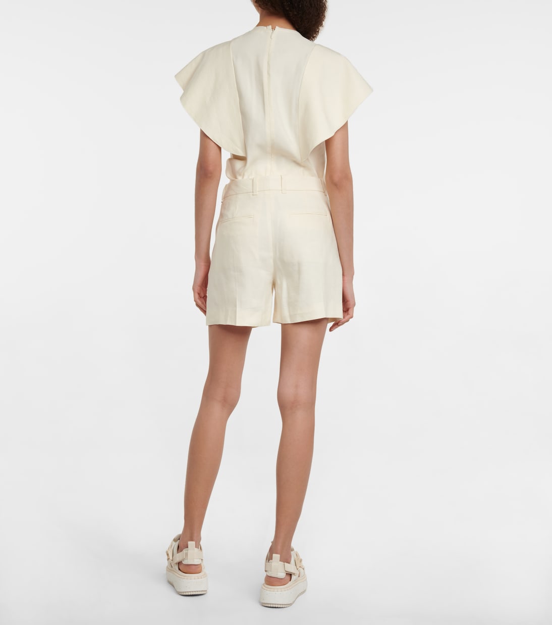 Shorts in lino e seta a vita alta | Chloé