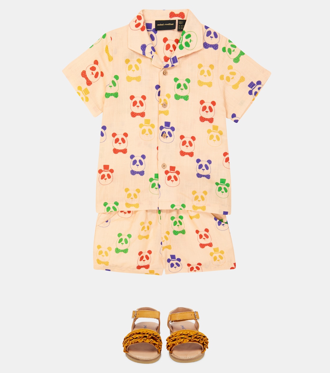 Camisa de algodón y lino estampada | Mini Rodini