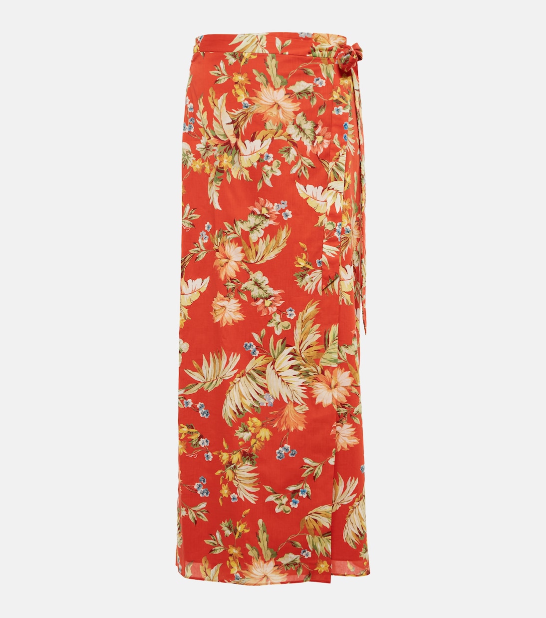 Vacation – Jupe portefeuille longue Hermia en coton à fleurs | Erdem