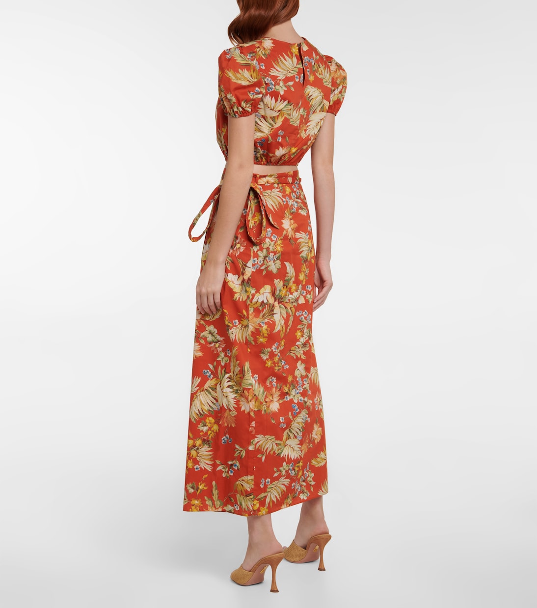 Vacation – Jupe portefeuille longue Hermia en coton à fleurs | Erdem