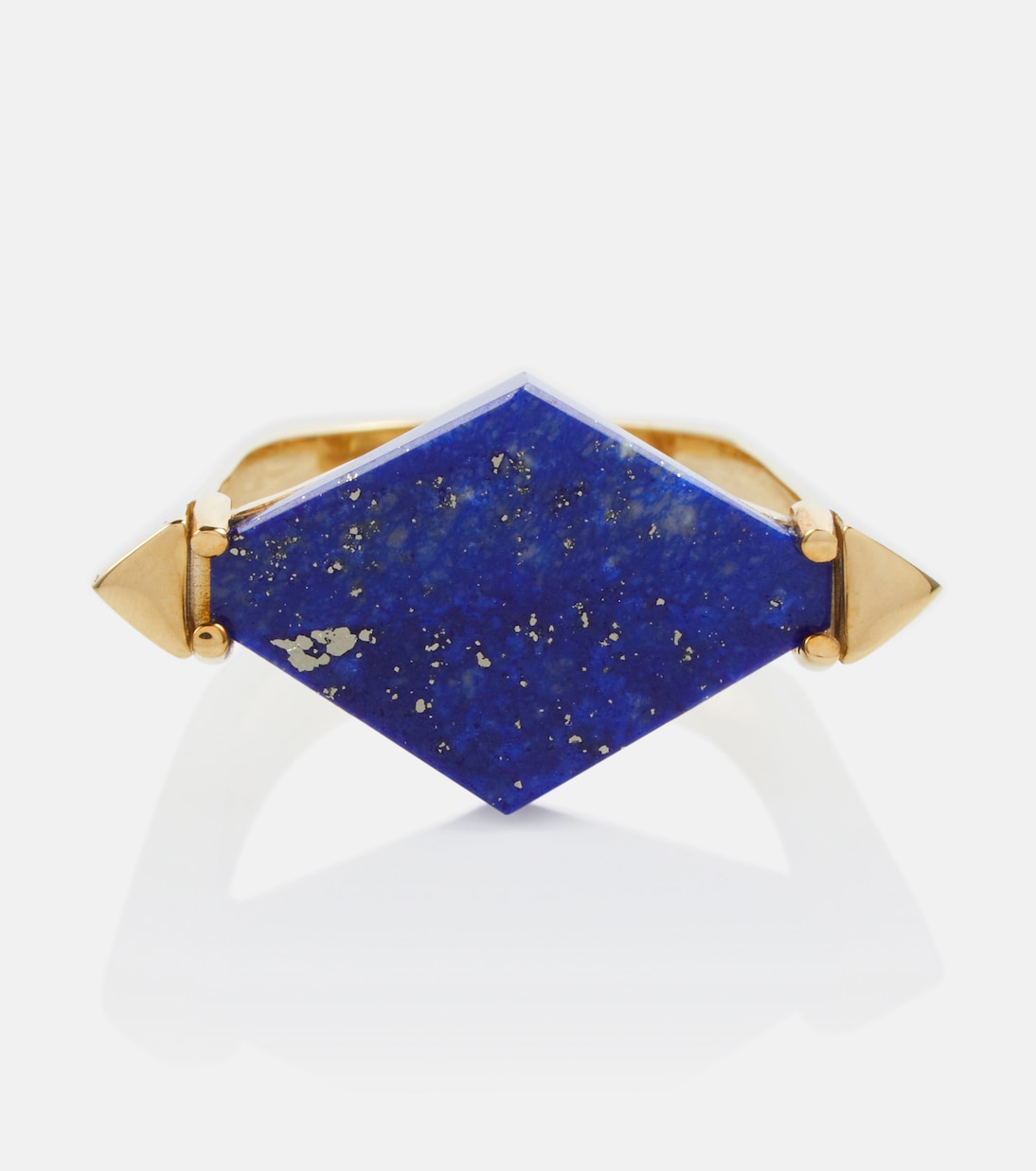 Deco Rombo 9kt gold ring with lapis lazuli | Aliita