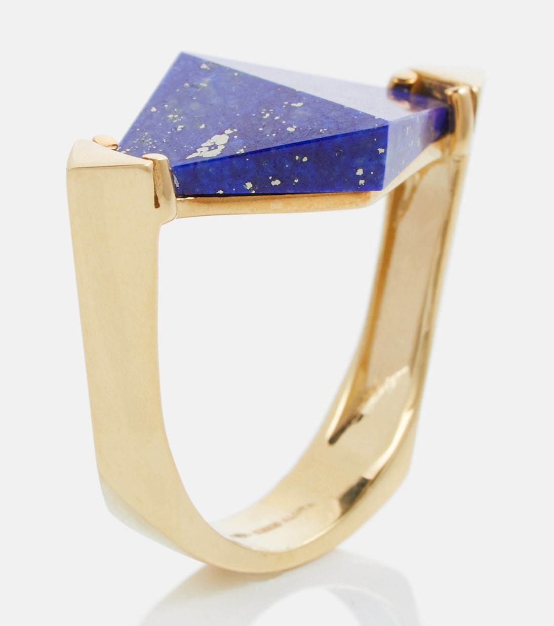 Deco Rombo 9kt gold ring with lapis lazuli | Aliita