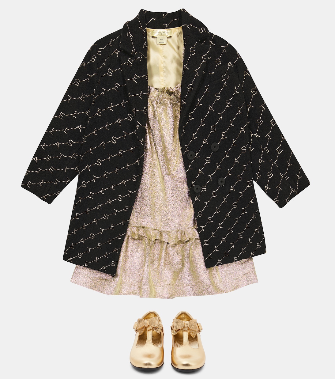 Abrigo de mezcla de lana con logo | Stella McCartney Kids