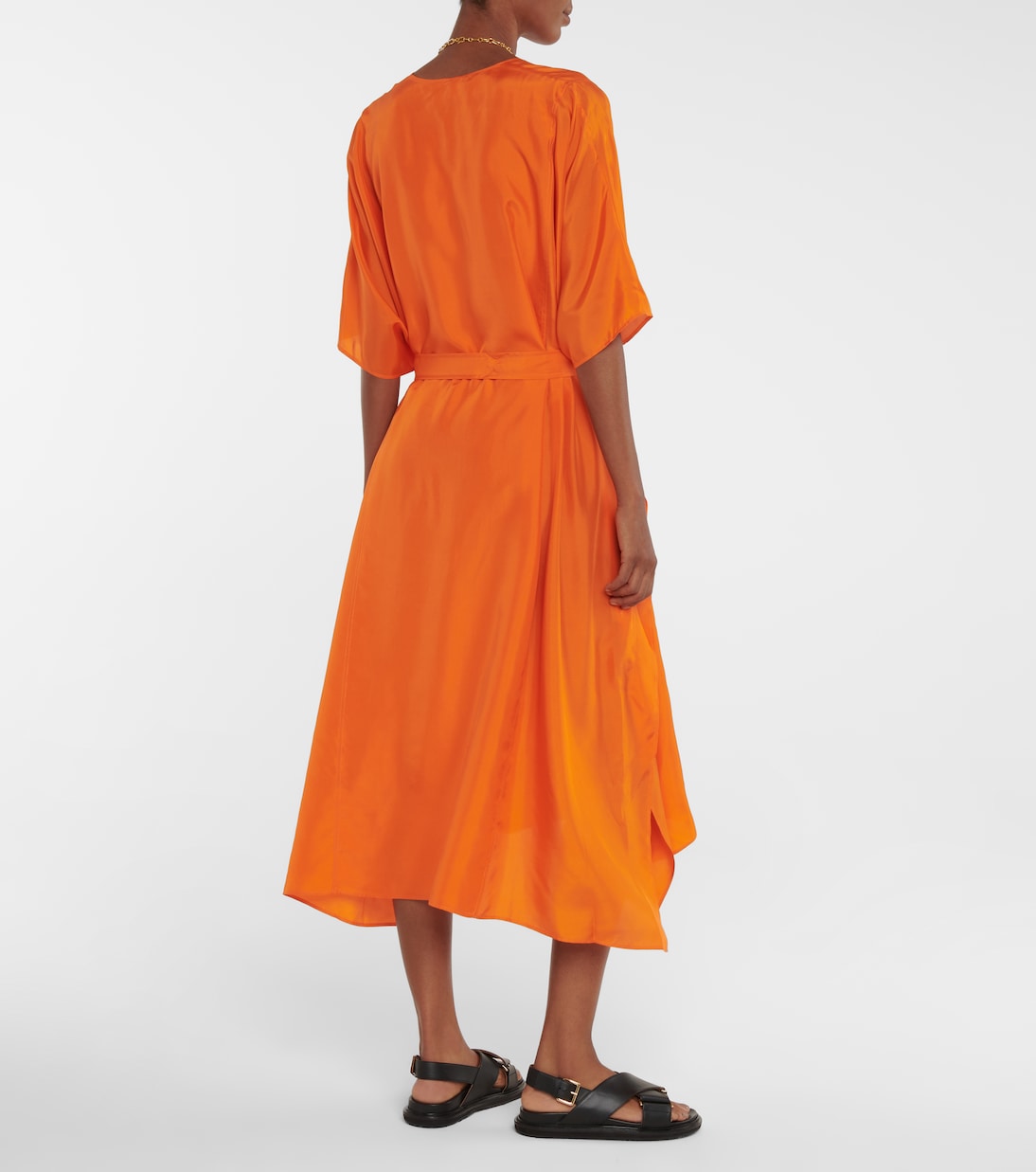 Robe midi Darya en soie Habotai | Joseph