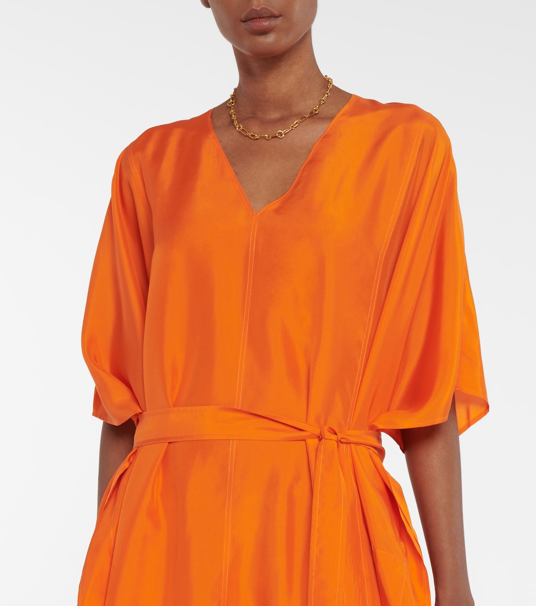 Robe midi Darya en soie Habotai | Joseph