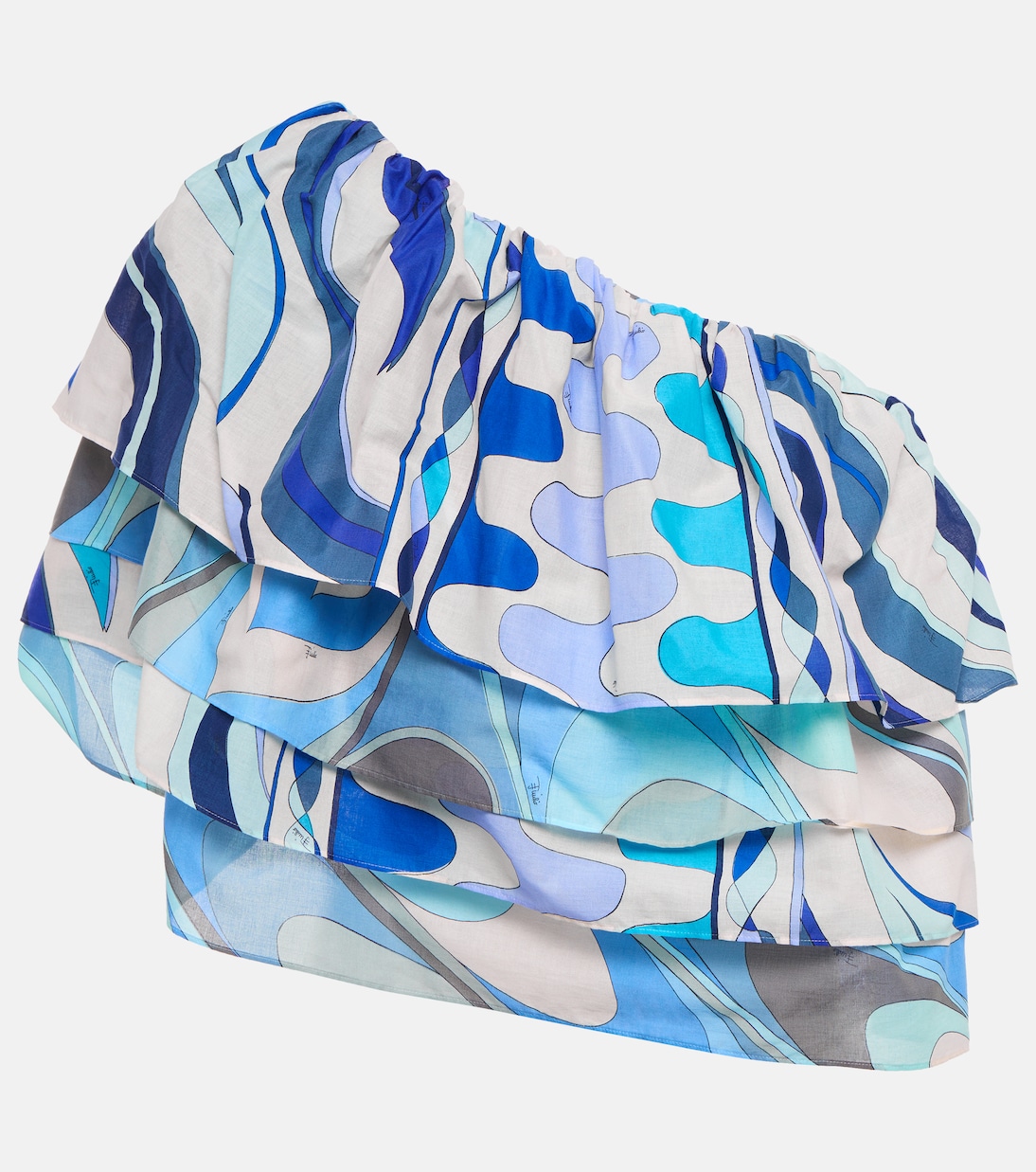 Fiamme one-shoulder cotton top | Pucci