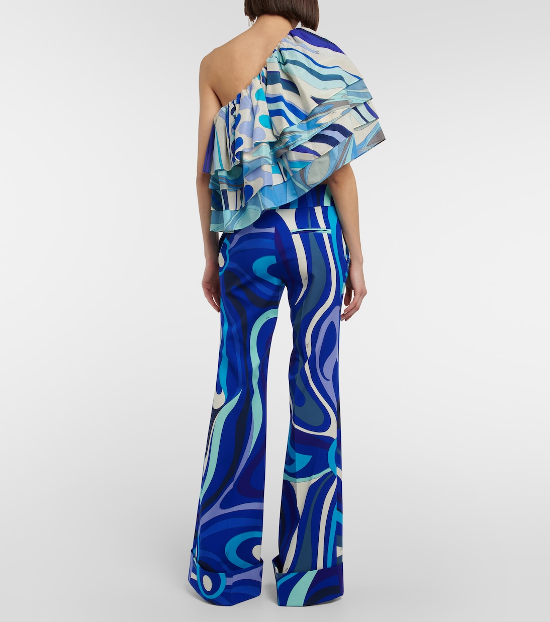 Fiamme one-shoulder cotton top | Pucci