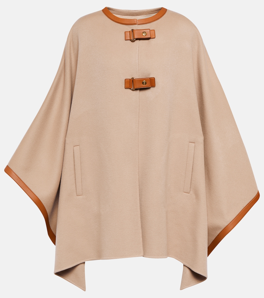 Kirna leather-trimmed cashmere cape | Loro Piana