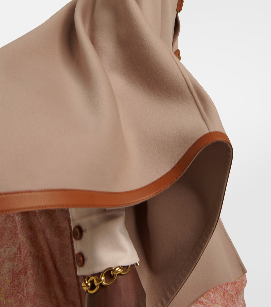 Kirna leather-trimmed cashmere cape | Loro Piana