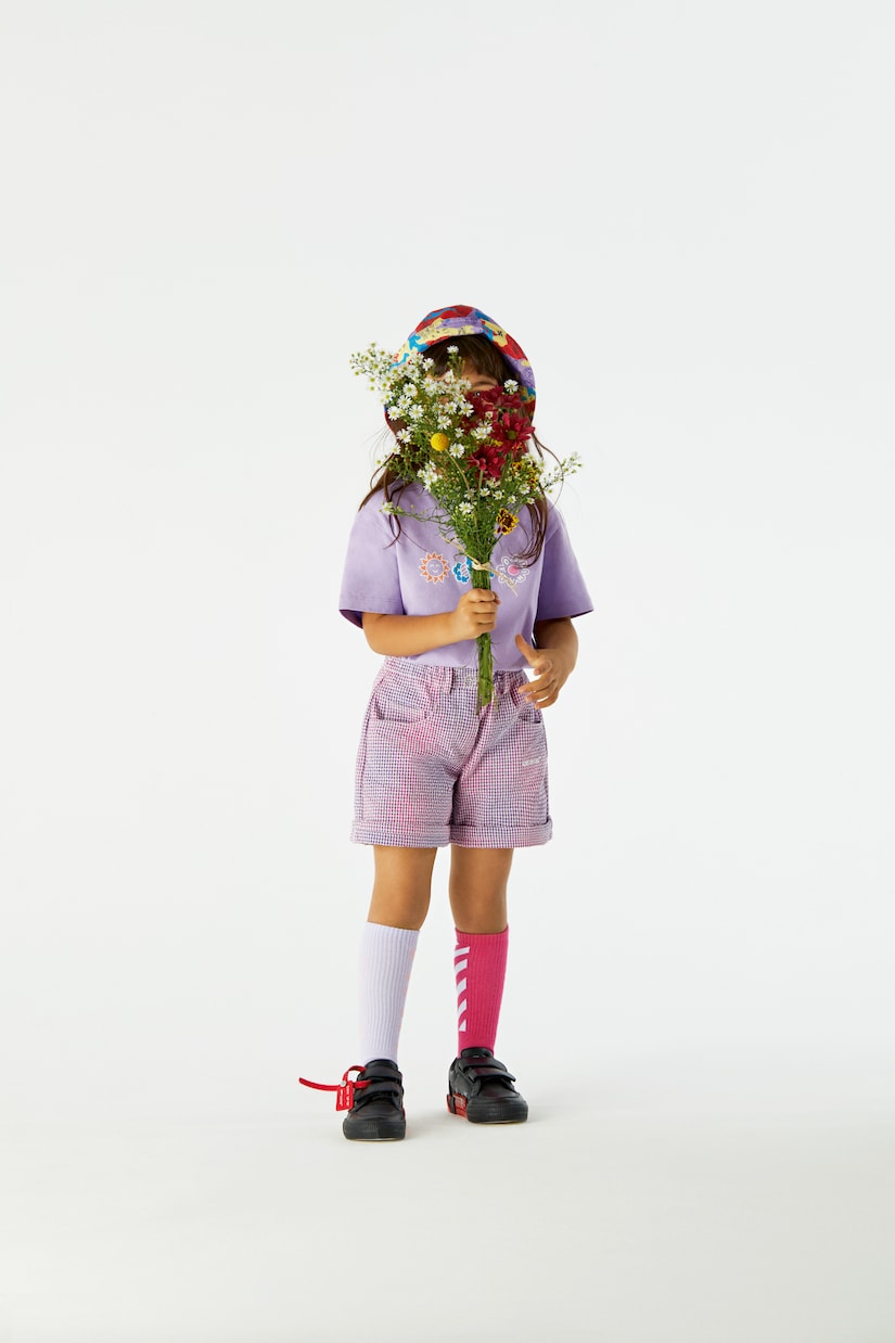 Shorts paperbag en seersucker de algodón | Off-White Kids