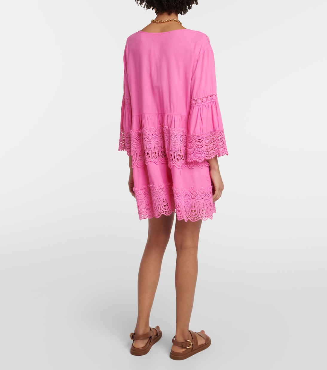 Vestido corto de algodón bordado | Melissa Odabash
