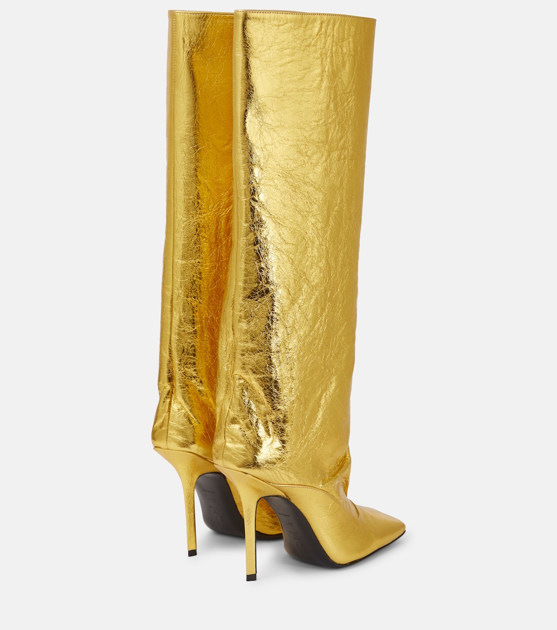 Sienna crinkled laminated leather knee-high boots 105mm | The Attico