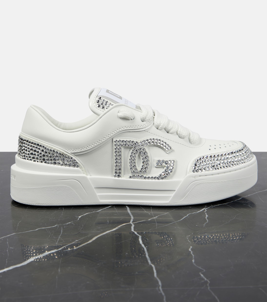 Baskets New Roma en cuir à ornements | Dolce&Gabbana