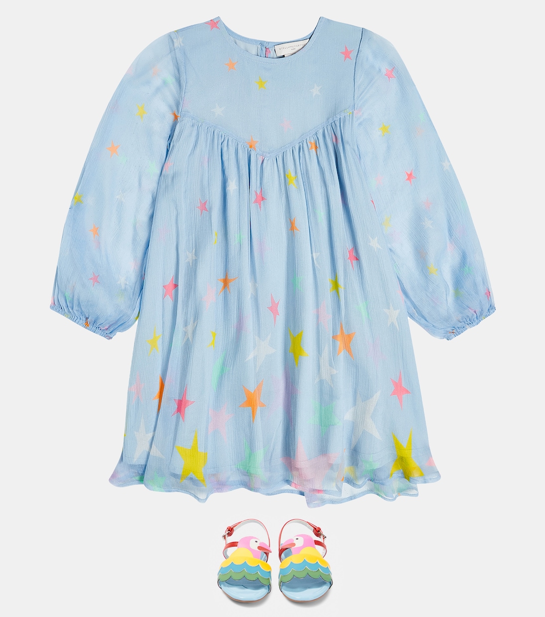 Abito in chiffon di seta con stampa | Stella McCartney Kids