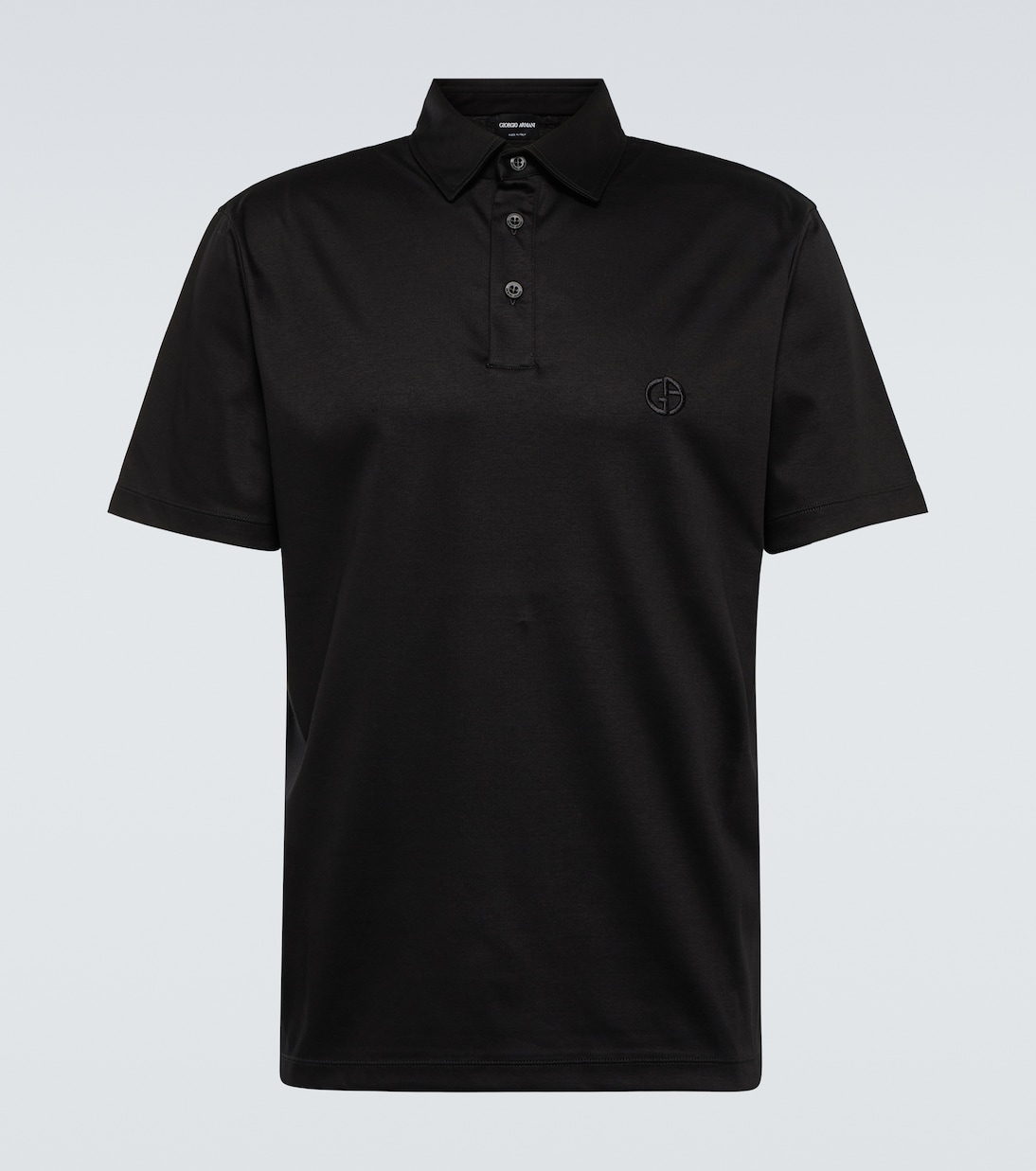 Cotton polo shirt in black Giorgio Armani Mytheresa