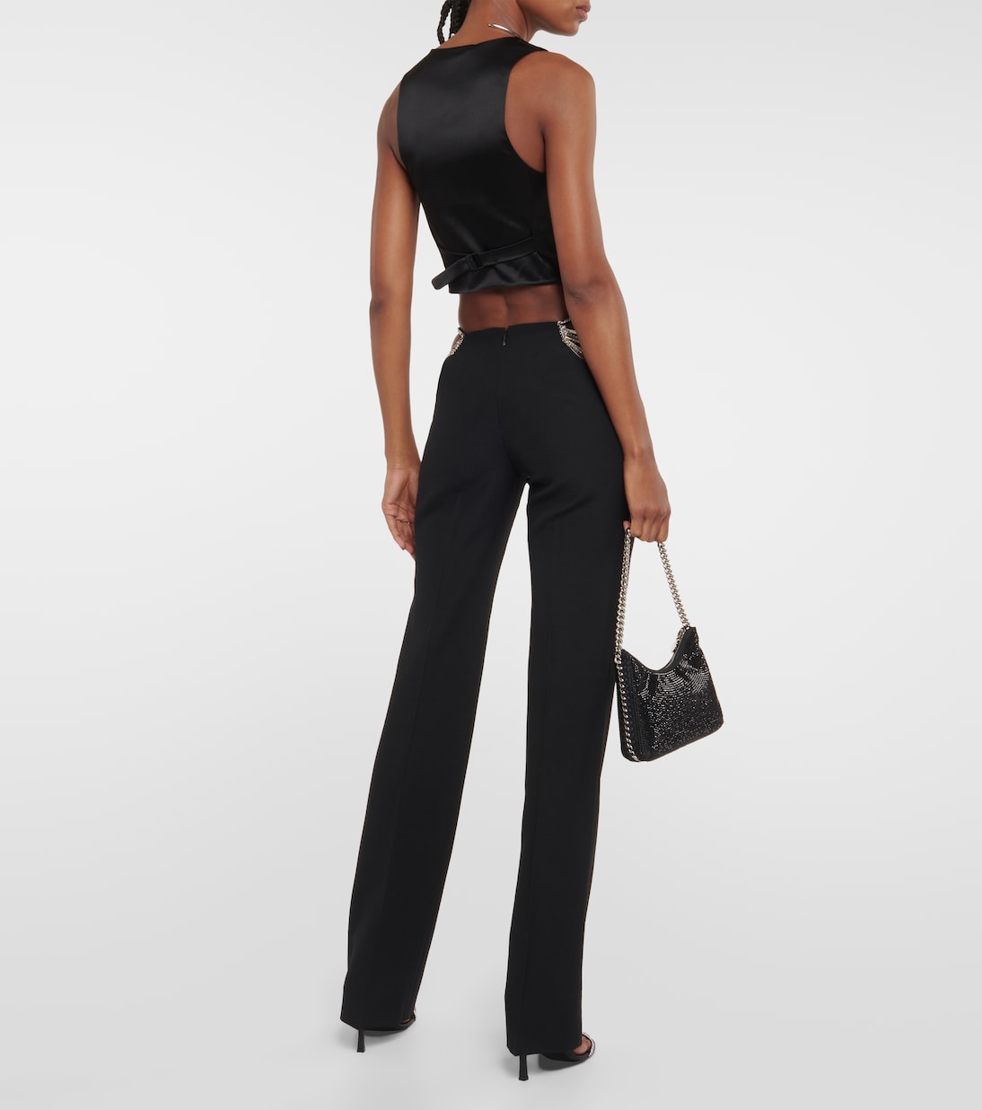 Pantaloni slim in lana con cut-out | Stella McCartney