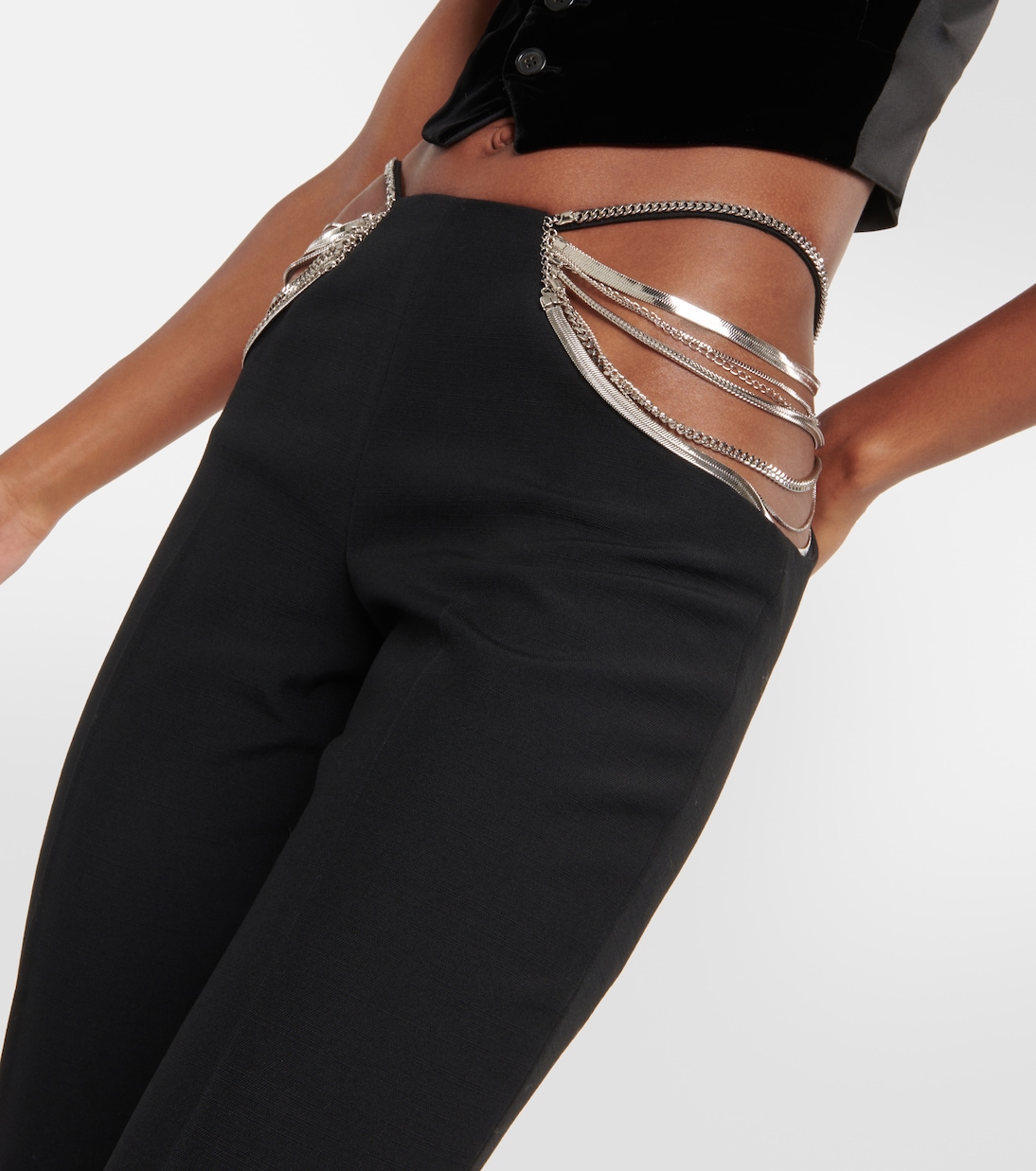Pantaloni slim in lana con cut-out | Stella McCartney