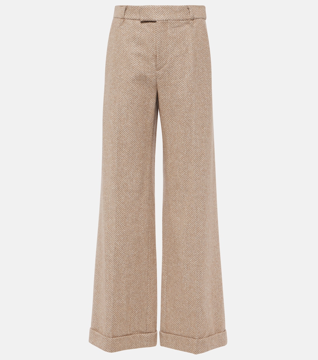 Chevron wool-blend flared pants | Brunello Cucinelli