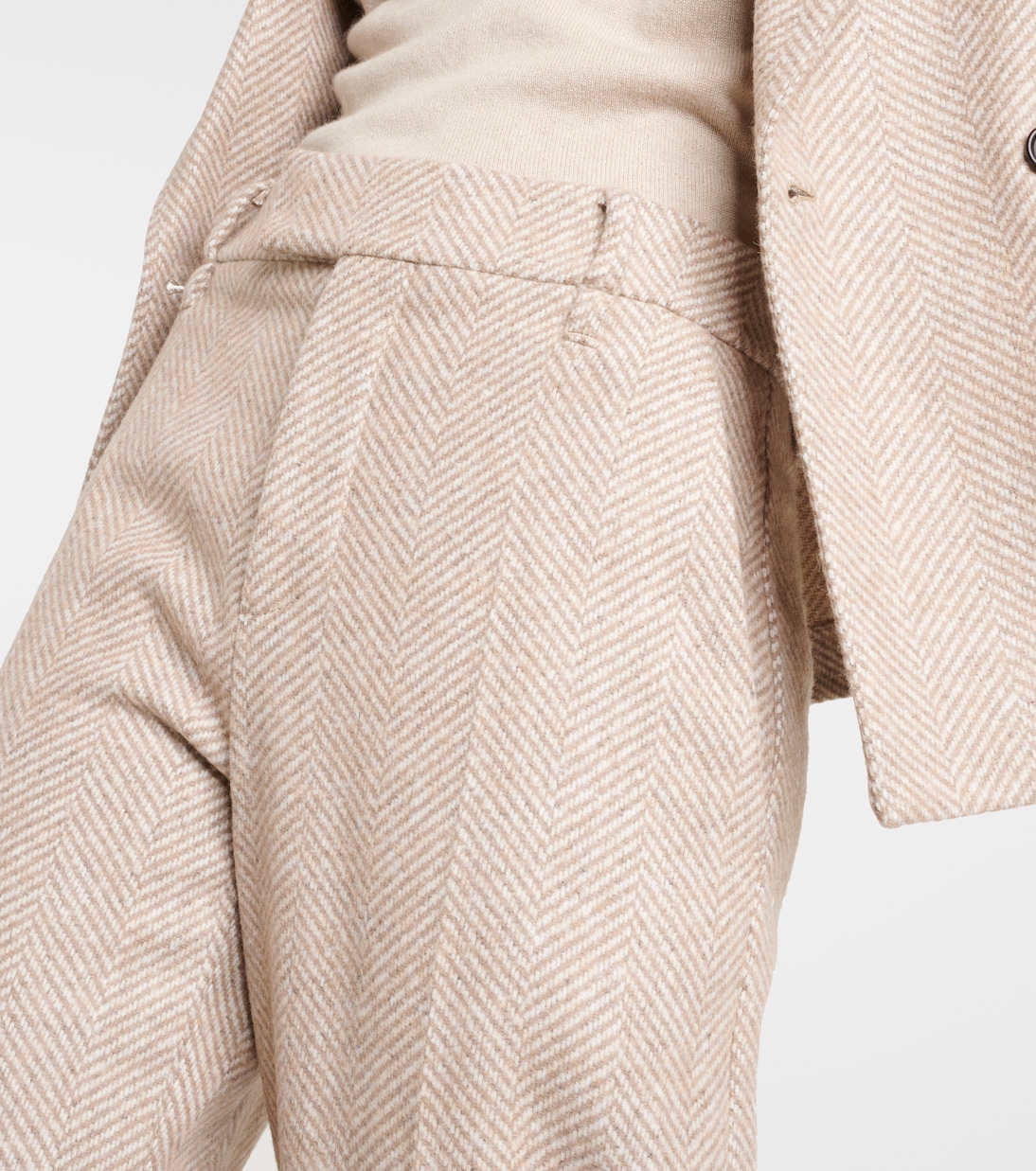 Chevron wool-blend flared pants | Brunello Cucinelli