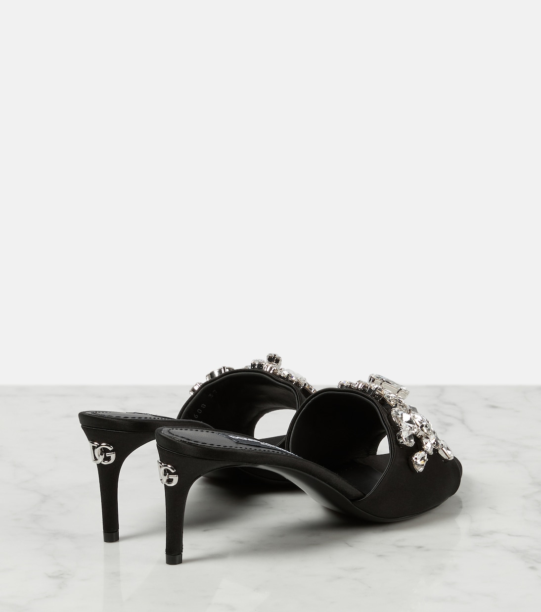 Crystal-embellished satin mules | Dolce&Gabbana