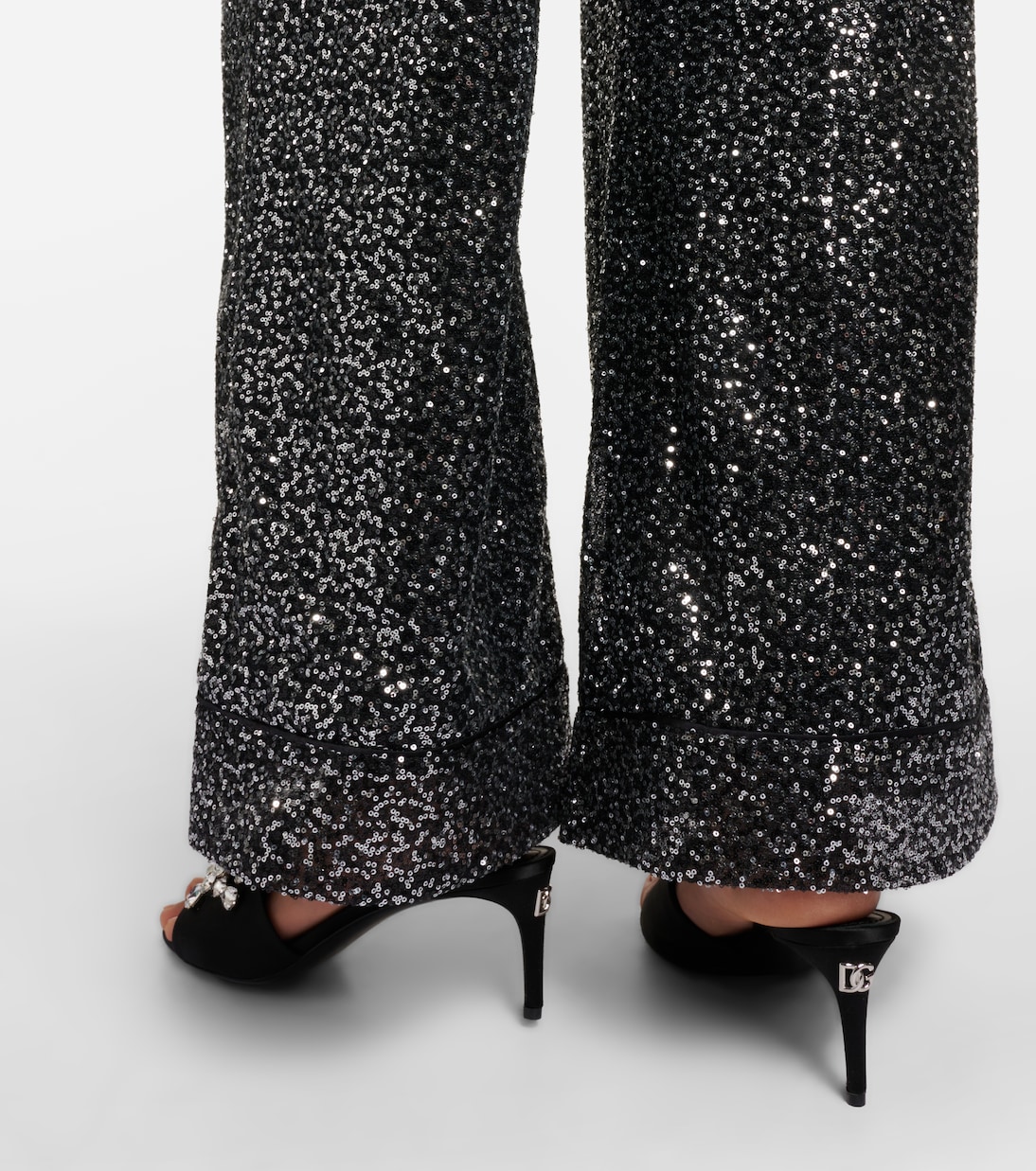 Crystal-embellished satin mules | Dolce&Gabbana
