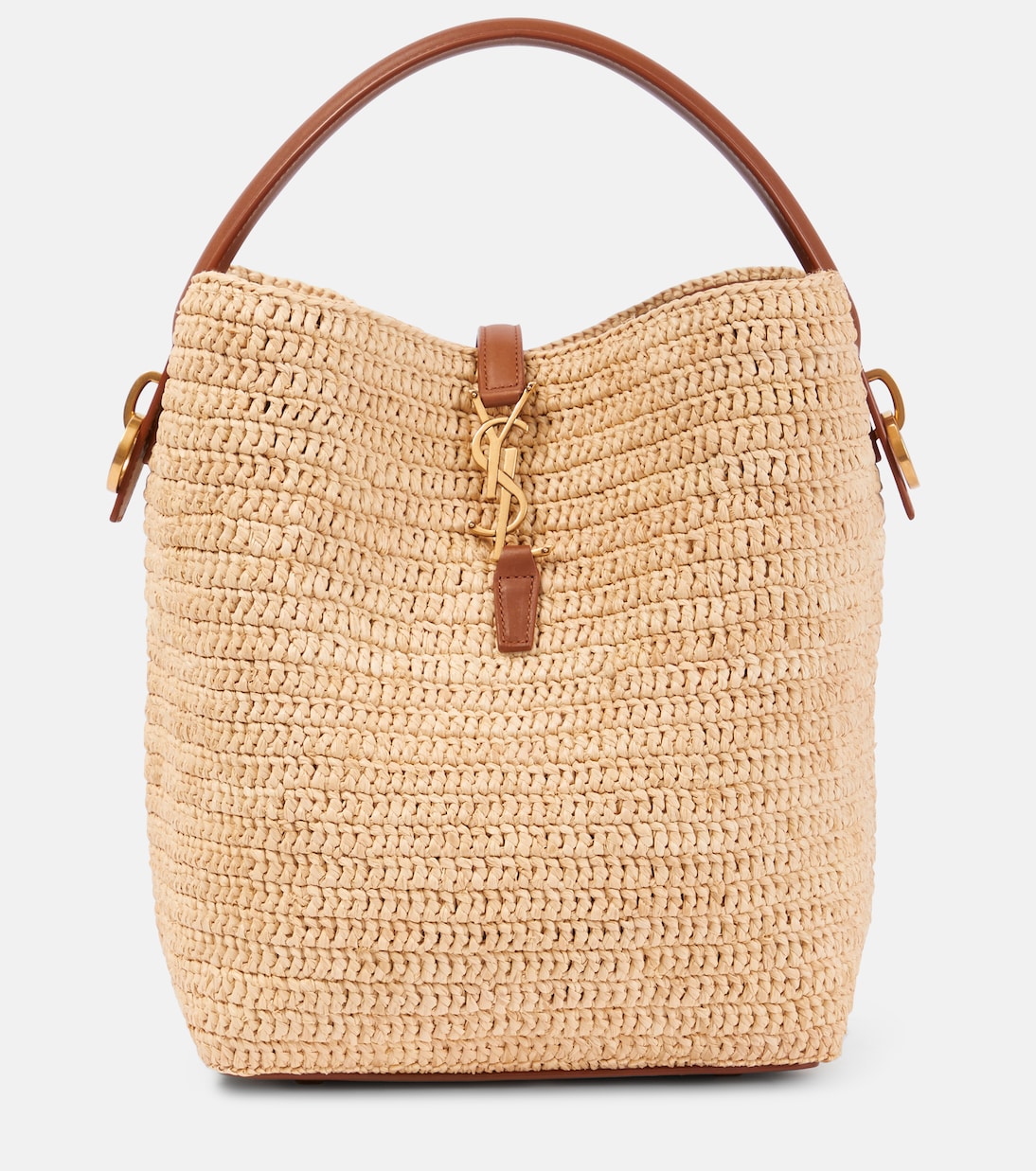 Secchiello Le 37 in rafia con pelle | Saint Laurent