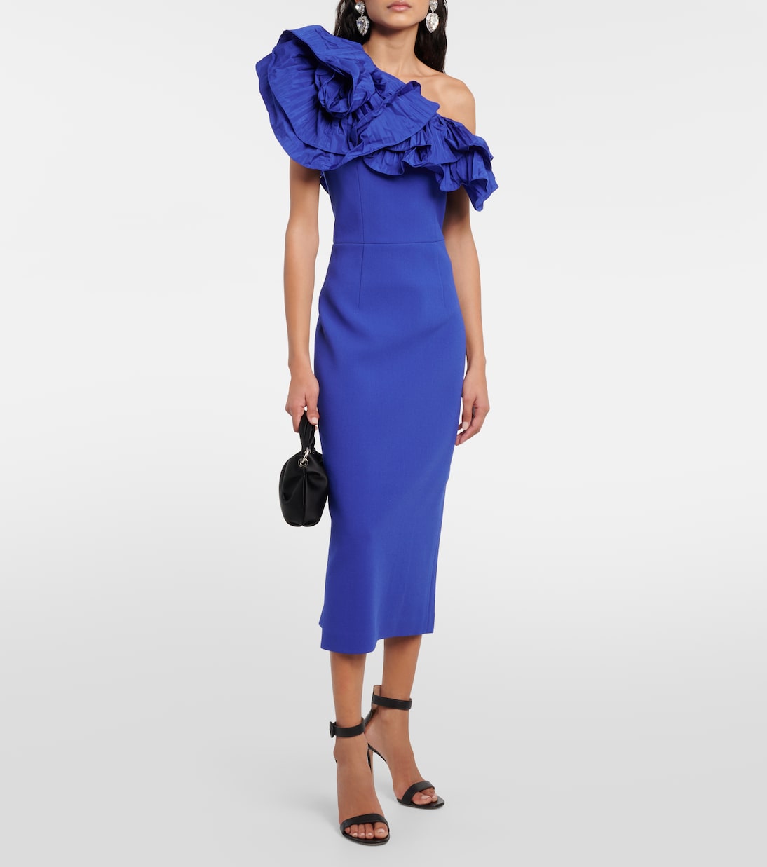 Cora ruffled one-shoulder midi dress | Rebecca Vallance