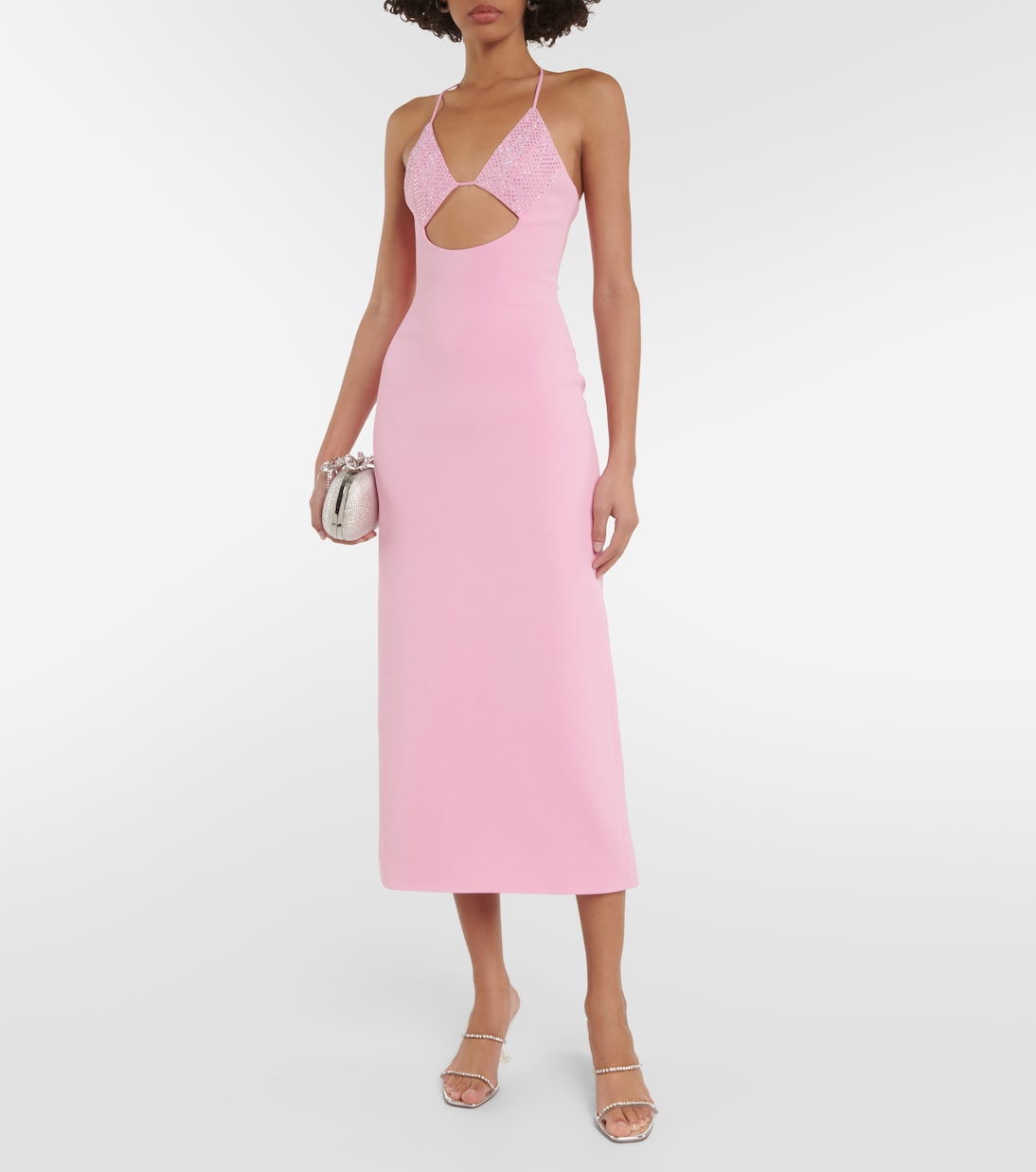 Vestido midi con aberturas adornado | David Koma