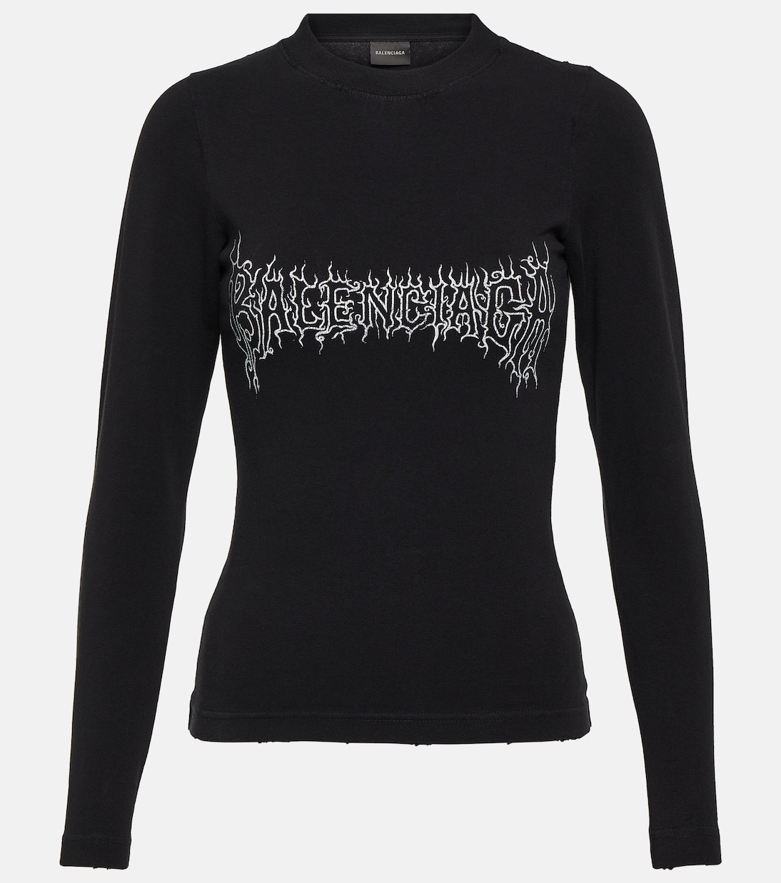 Cotton blend jersey T shirt in black Balenciaga Mytheresa