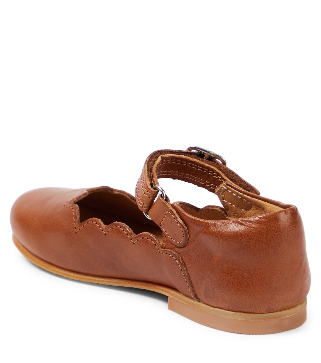 Scallop leather Mary Jane flats | Petit Nord