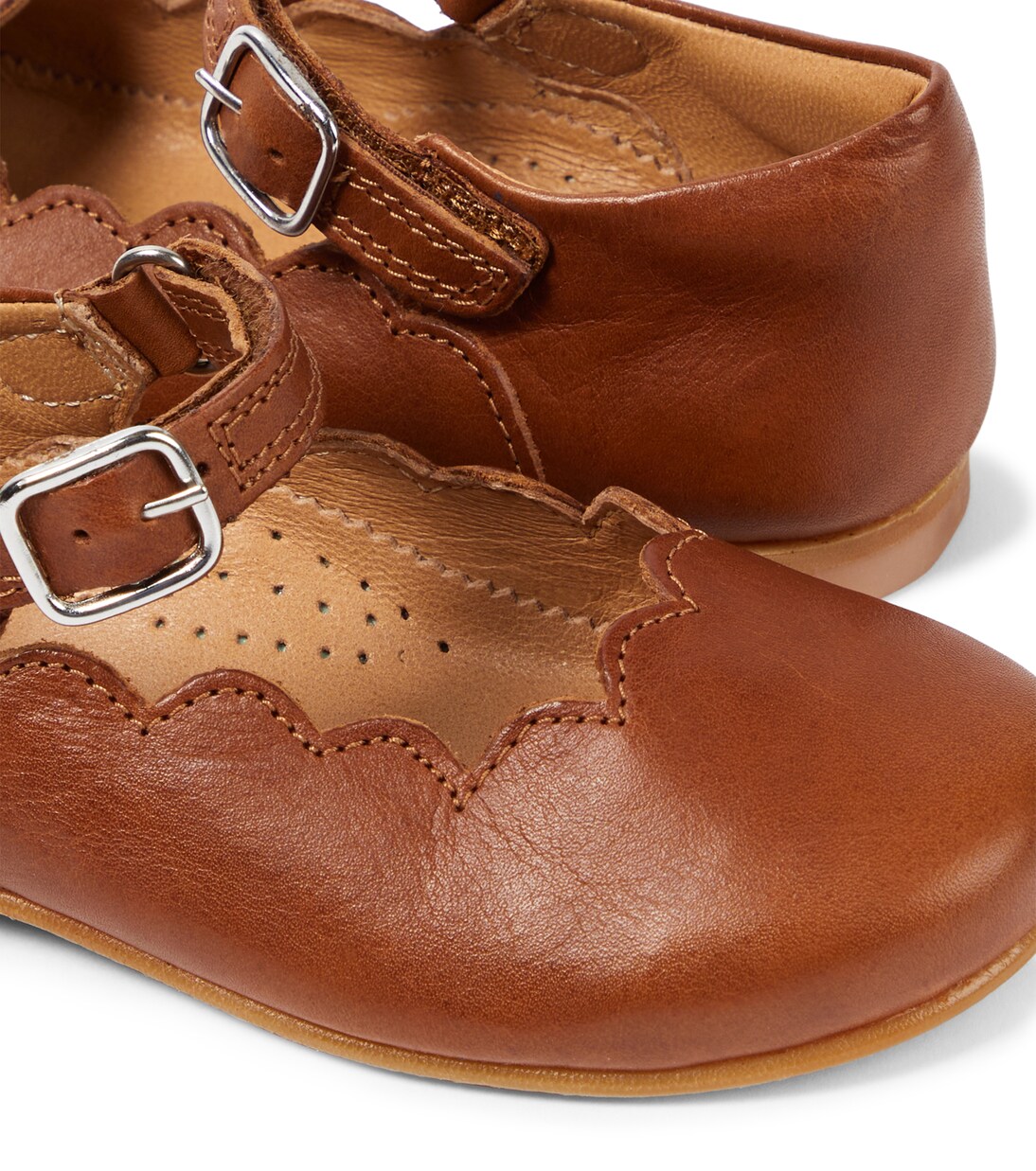 Scallop leather Mary Jane flats | Petit Nord