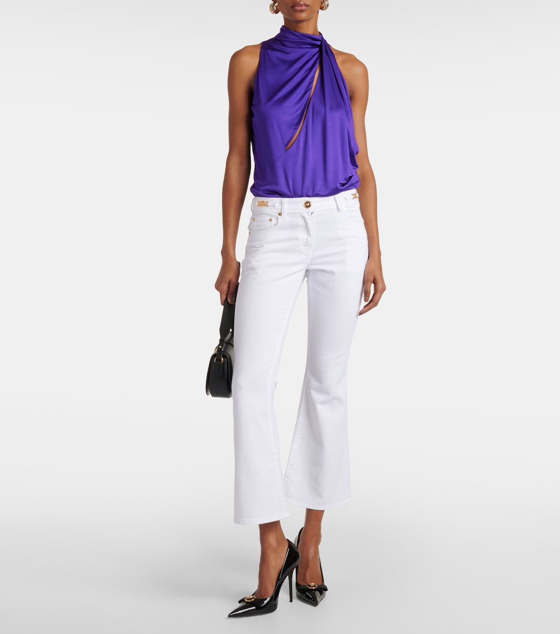 Verzierte Low-Rise Flared Jeans | Versace