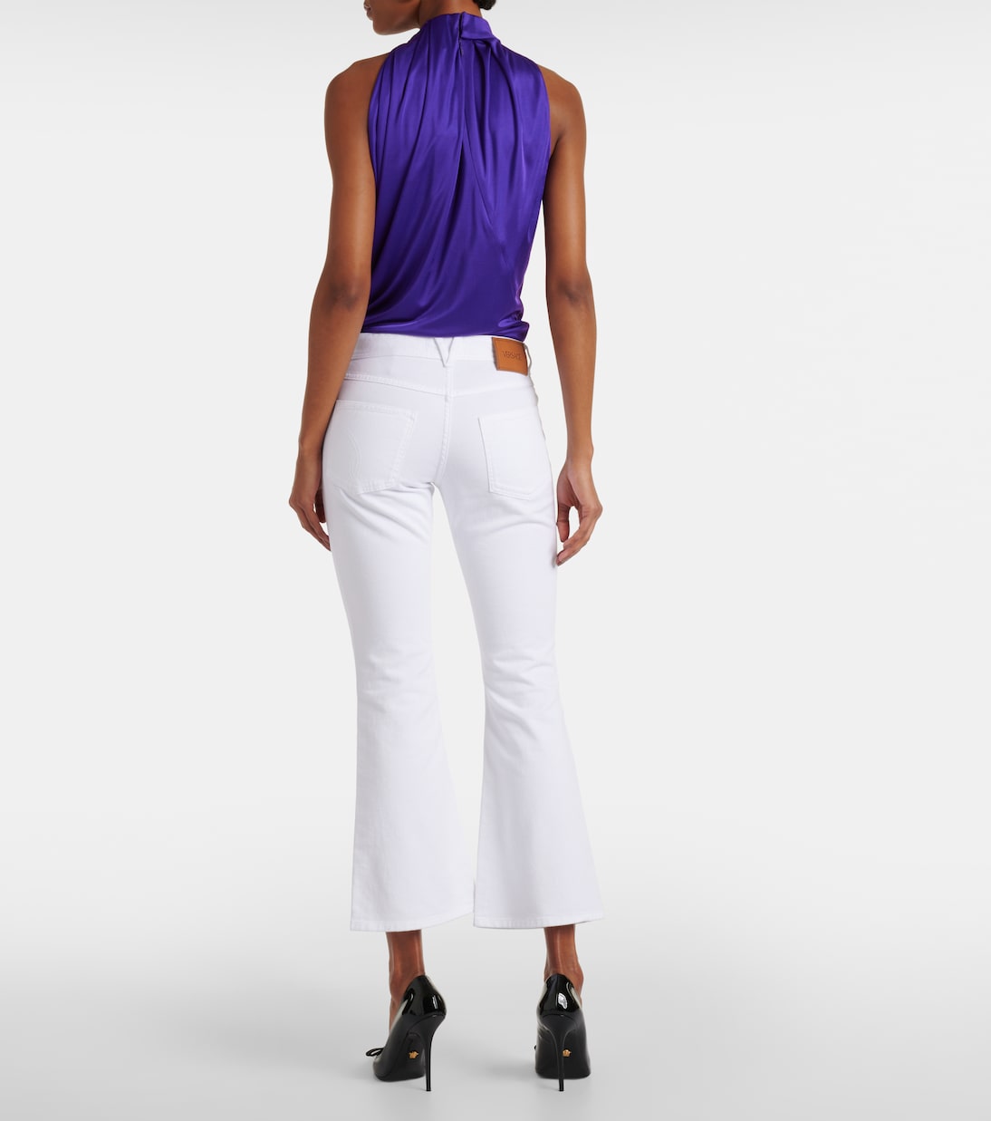 Verzierte Low-Rise Flared Jeans | Versace