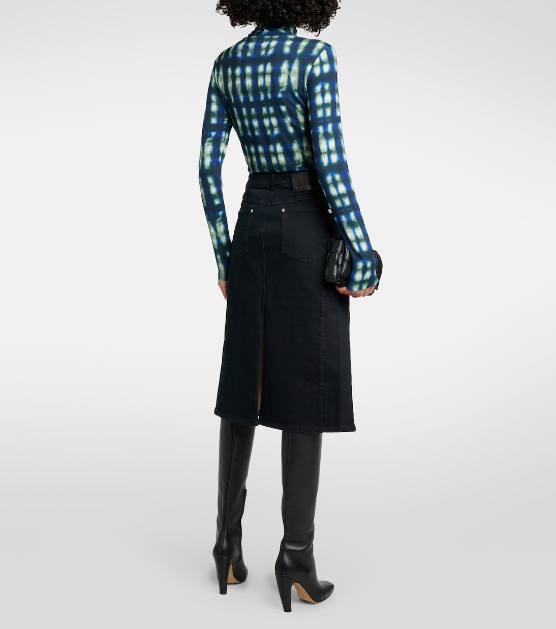 White Label falda midi Sloan en denim | Proenza Schouler