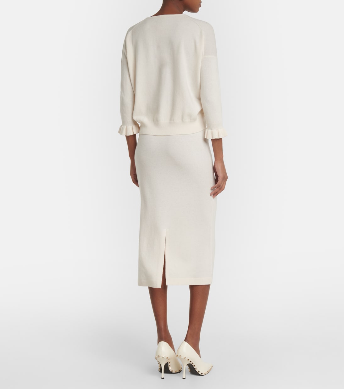 Jersey de lana y cachemir con volantes | Jardin des Orangers