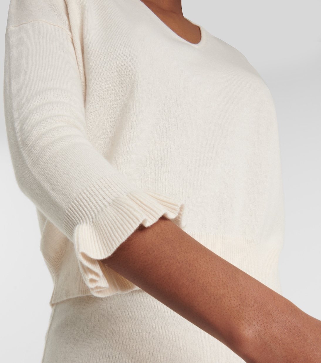 Jersey de lana y cachemir con volantes | Jardin des Orangers
