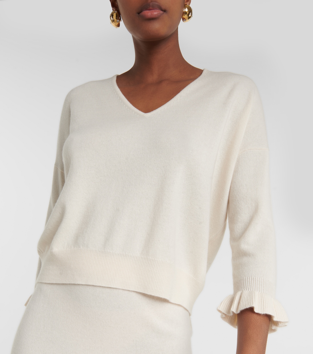 Jersey de lana y cachemir con volantes | Jardin des Orangers